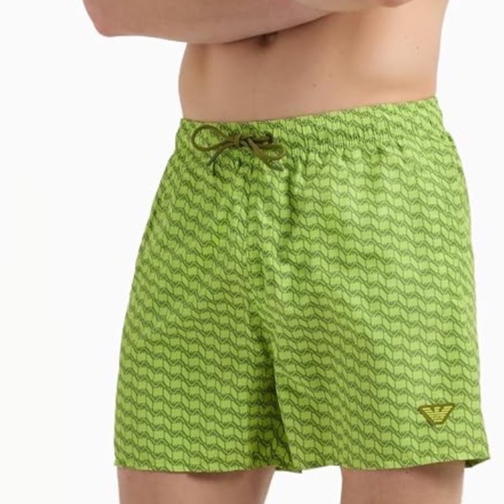 Emporio Armani Swimwear Boxer Beachwear Lime Punch Medium New With Tags